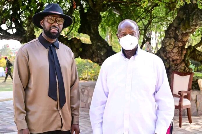 Eddy Kenzo at State House with President Museveni Eddy Kenzo